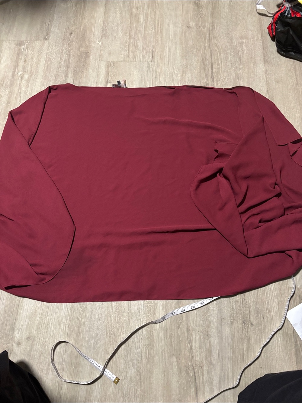 Women's Burgundy Long Sleeve Top